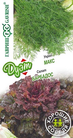 Набор семян: Салат "Барбадос" 0,5 г + Укроп "Макс" 2,0 г. Серия Дуэт, Хорошие соседи! - фото 21912
