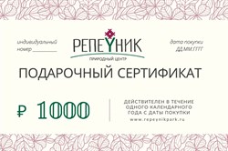 Подарочный сертификат номиналом 1000,00 руб.