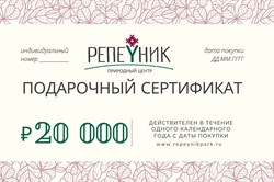 Подарочный сертификат номиналом 20 00,00 руб.